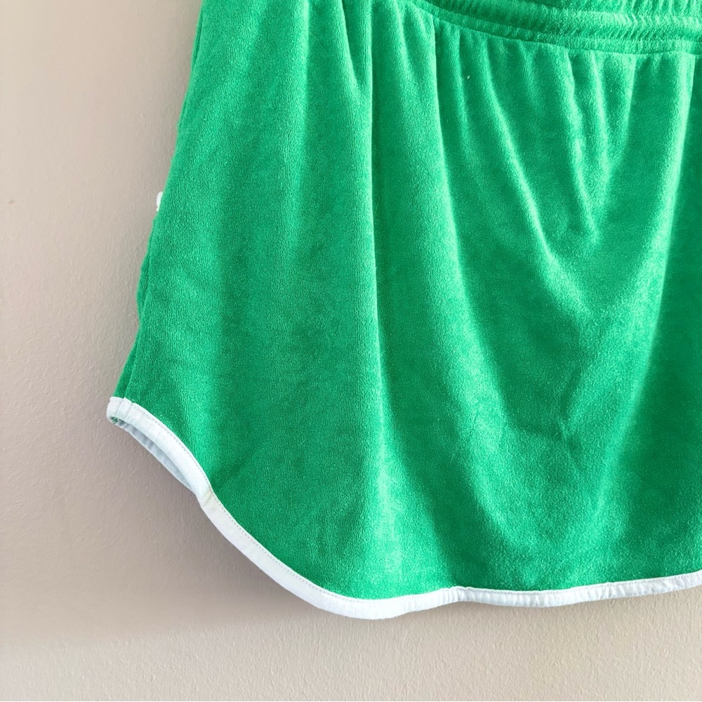 Lavon Green Terry Cloth Mini Skirt with White Trim - Picture 10 of 11